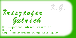 krisztofer gulrich business card
